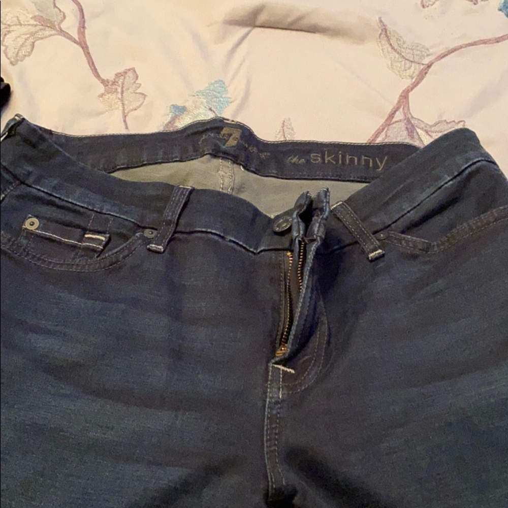 7 for Mankind. Skinny Blue Denim Jeans